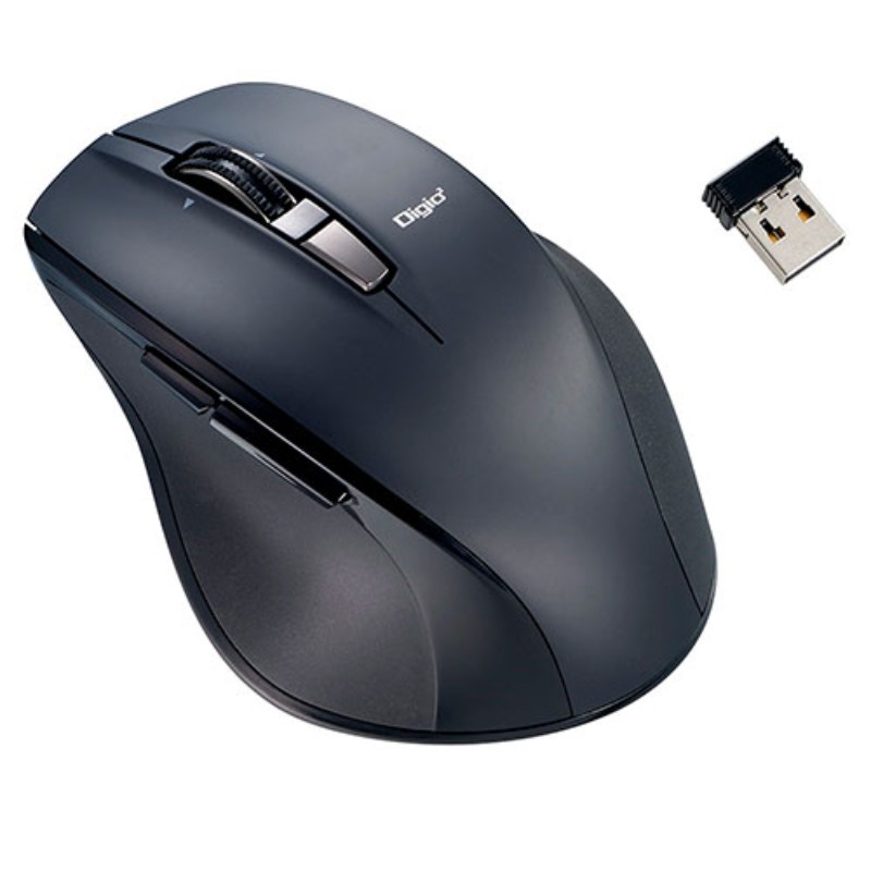 ナカバヤシ 高速スクロールホイール搭載 神速シリーズ 無線静音5ボタンBlueLEDマウス ブラック MUS-RKF164NBK [▲][AS]