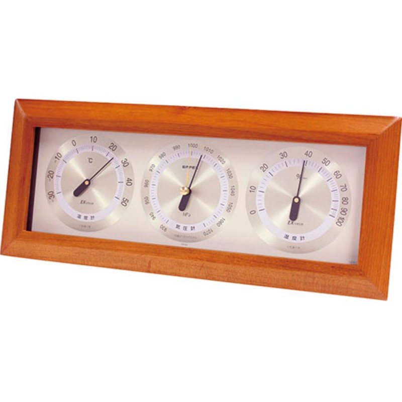 エンペックス アトモス卓上気象計 12×28.5×38cm 温度計・気圧計・湿度計が一体となった卓上タイプの気象計 C6039567 [▲][AS]