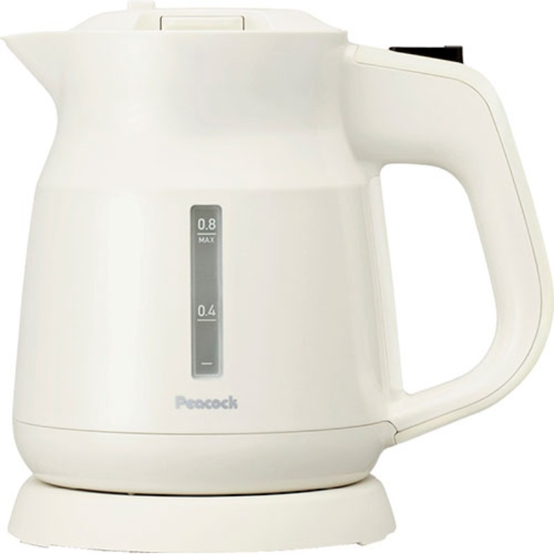 ピーコック 電気ケトル0.8L ホワイト 15×21.4×20.7cm C6119566 [▲][AS]