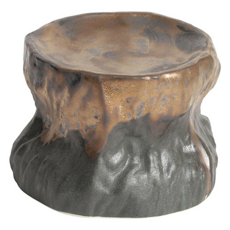 ヤマコー てまひま工房 岩石 古樹 枯山水をイメージした岩石テイスト陶器 マンガンゴールド yamaco7869..