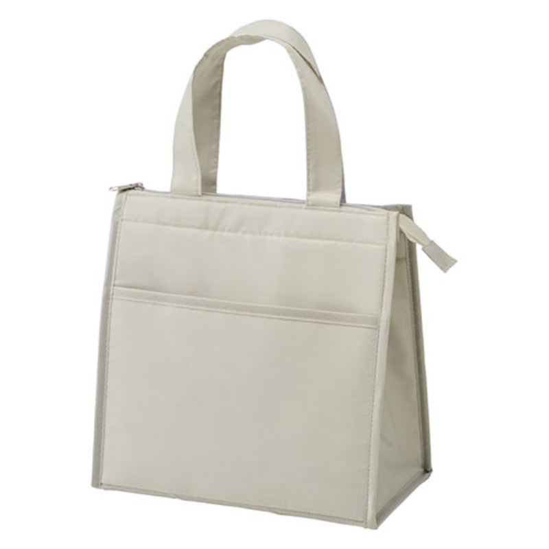 【5枚セット】 スクエア保冷温バッグ ナイロン ランチボックスなどの持ち運びに最適 グレー 22556306X5 [▲][AS]