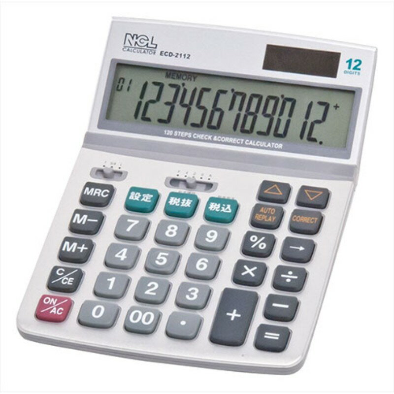 特長今までの計算内容を自動で再生するオートリプレイ機能、ずっと使うことを意識した税率変更機能仕様本体寸法 : W123×D31×H178mm本体重量 : 169g材質 : 本体、キー/ABS樹脂機能 : 12桁表示/税計算/早打ち対応/2つの電源内蔵電池 : 【L1154】又は【LR44】等の同規格品1個使用パッケージ形状 : ブリスターパック備考※メーカー取り寄せ商品となりますので、ご注文後の注文キャンセルはお承りできません。※メーカー取り寄せ商品となりますので、返品交換は一切お受けいたしかねます。ただし初期不良の場合でメーカーに在庫が確認できる場合は交換にて対応致します。※商品開梱後は組み立てやご使用の前に、コンディション・付属品類が揃っていることをご確認ください。 お客様の都合による返品・交換はお受けできませんので、ご注意ください。※掲載商品は、メーカー都合により予告無く仕様を変更（商品名やパッケージを含む）する場合があります。そのため、掲載内容（商品名・商品説明・商品画像等）はお届けする品物と異なる場合がございます。※メーカー取り寄せ商品となりますので、メーカー欠品の場合はご注文をキャンセルさせていただきます。あらかじめご了承ください。※取り寄せ品のため納期が前後する場合がございます。あらかじめご了承下さい。