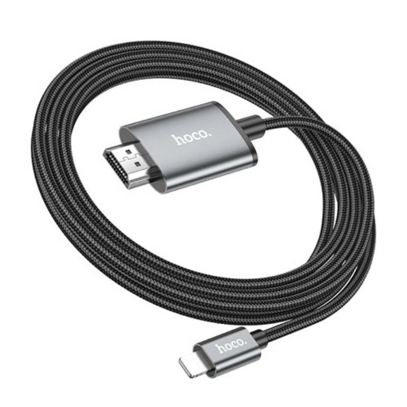 hoco. UA27 HDMI 変換ケーブル for iOS iPhone/iPad用 最大1920×1080P出力対応 ケーブル長2.0m UA27-LH-BK [▲][AS]