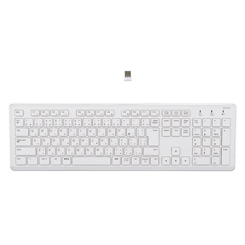 MCO 「超静音」無線静音 フルキーボード 日本語109キー ホワイト FKB-R249W [▲][AS]