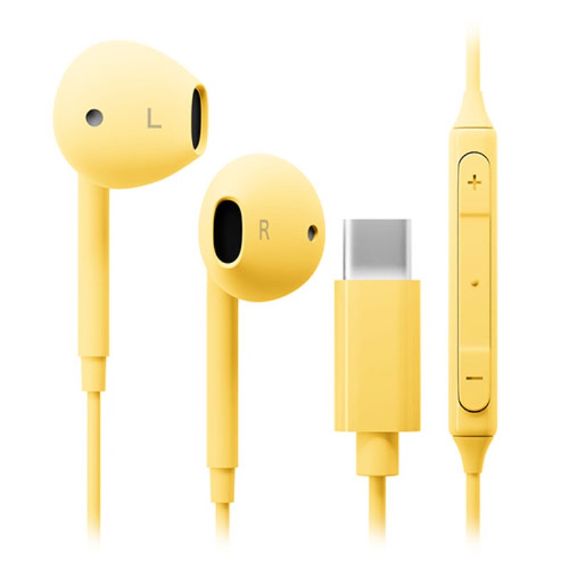 PGA USB Type-C ステレオイヤホン イエロー PG-SEIE2YE7 [▲][AS]