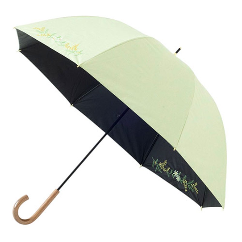 三国 MKN 55cm 遮光&紫外線遮蔽&遮熱の黒コーティング傘 手開き mimosa-ミモザ- 晴雨兼用 バードケージ..