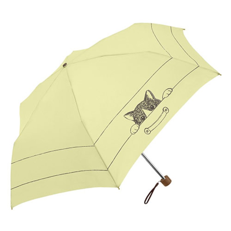 三国 MKN 遮光&遮熱 黒コーティング傘 50cm 楽ミニ かくれんぼCAT mini イエロー S2515811 [▲][AS]