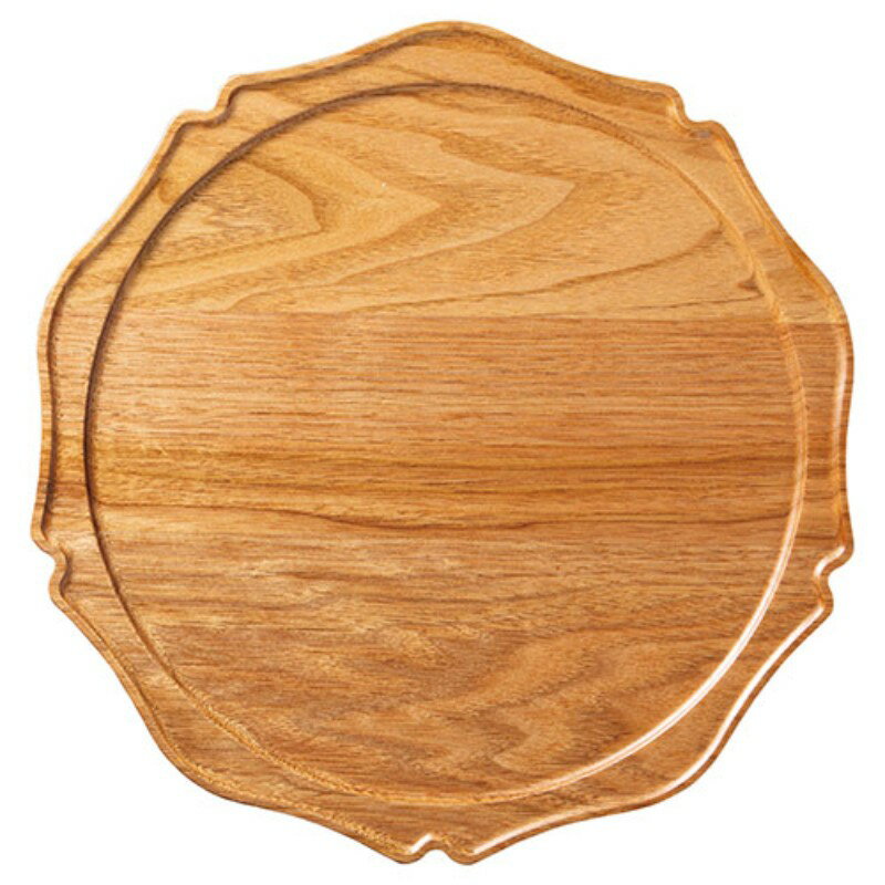 ヤマコー 用美 業務用 国産くるみ彫刻多目的トレイ・丸型 yamaco15602 キッチン用品 [▲][AS]