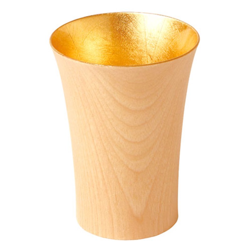 ヤマコー てまひま工房 WOOD CUP 水目桜のウッドカップ ゴールド yamaco78431 [▲][AS]