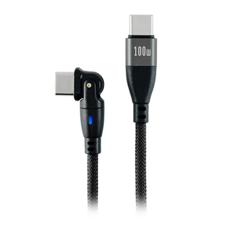 【5個セット】 日本トラストテクノロジー 180°回転コネクタPD100Wケーブル 1m ブラック 180RPD-10M-BKX5 [▲][AS]