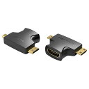 【10個セット】 VENTION 2 in 1 Mini HDMI and Micro HDMI Male to HDMI Female アダプター AG-22...