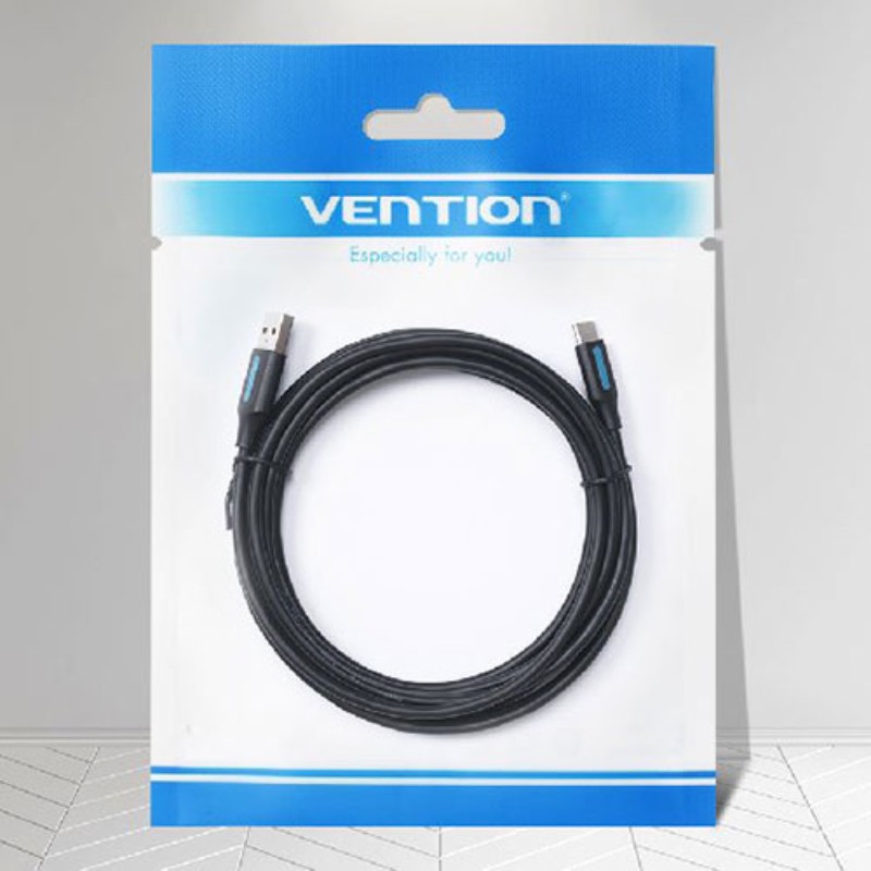 【10個セット】 VENTION USB 2.0 A Male to USB-C Maleケーブル 1m Black PVC Type CO-6278X10 [▲][AS]