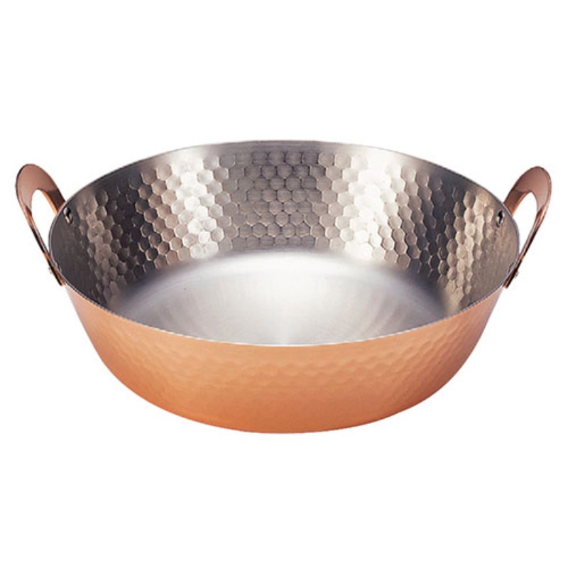 新光金属 鎚目入れ 天ぷら鍋 24cm S-1011 純銅 [▲][AS]