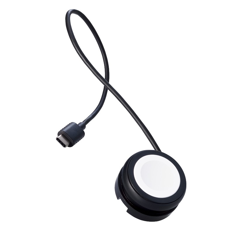 【ELECOM / エレコム】Apple Watch ( アップルウォッチ ) 充電器 ケーブル USB Type-C 約23cm 巻取タイプ Apple正規認証品 ブラック [▲][EL]