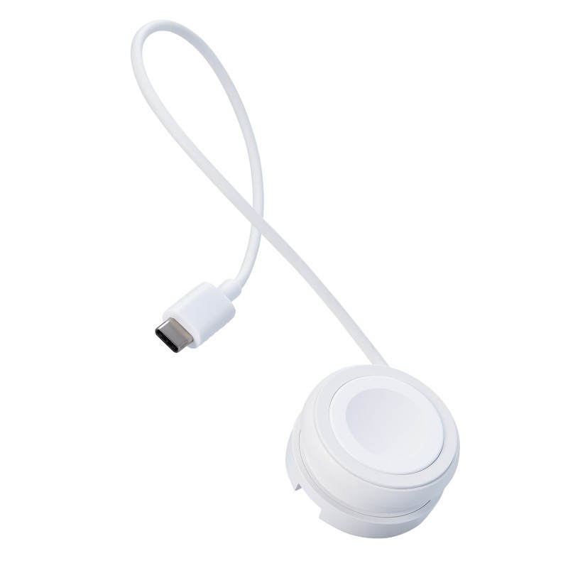 【ELECOM / エレコム】Apple Watch ( アップルウォッチ ) 充電器 ケーブル USB Type-C 約23cm 巻取タイプ Apple正規認証品 ホワイト [▲][EL]