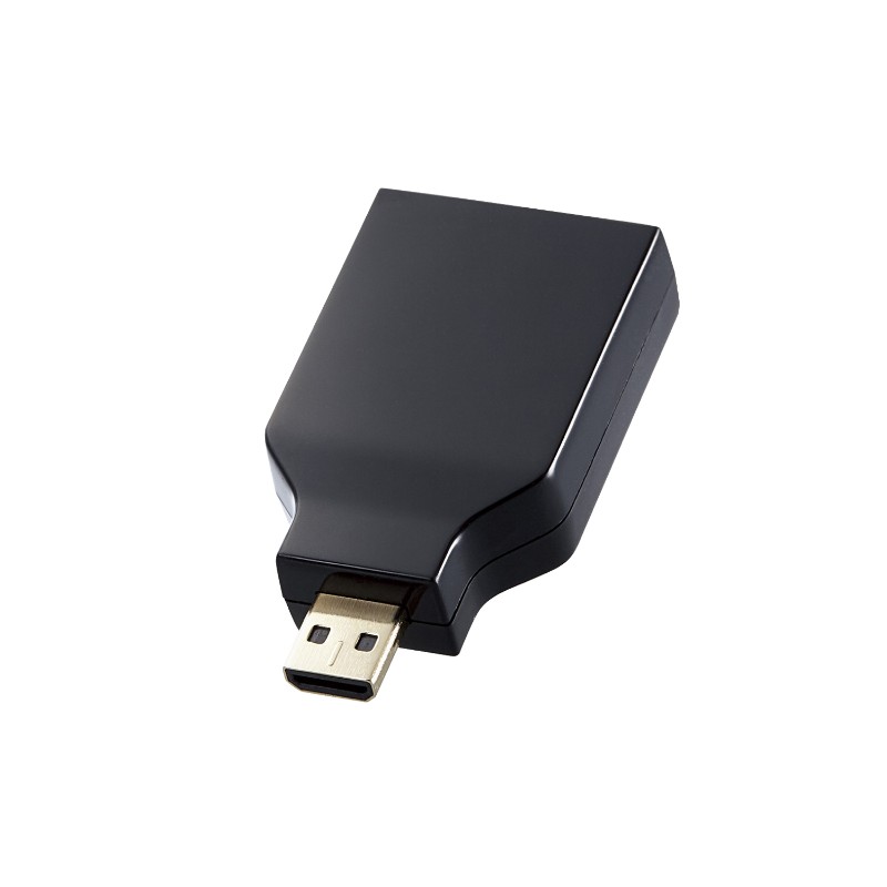 【ELECOM(エレコム)】HDMI 変換アダプタ【 Micro HDMI (タイプD) オス to HDMI (タイプA) メス 】4K 60P スリムコネクタ RoHS指令準拠 ブラック [▲][EL]