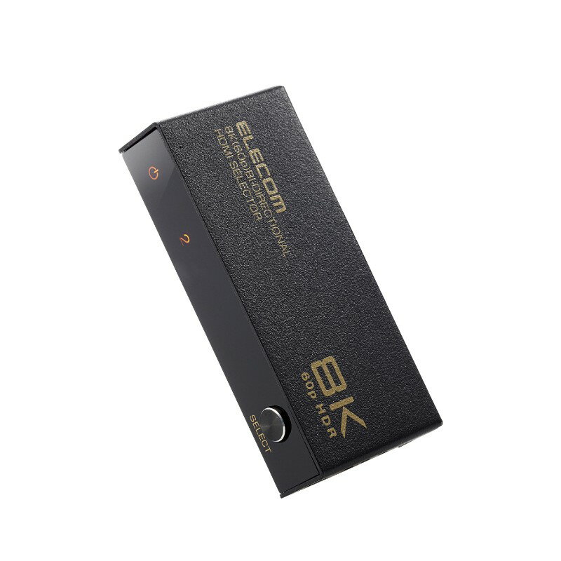 【ELECOM(エレコム)】HDMI 切替器 2入力1出力/1入力2出力 双方向切替可 8K 60Hz 4K 120Hz HDMI2.1 手動 切り替え器 電源不要 セレクター ブラック [▲][EL]