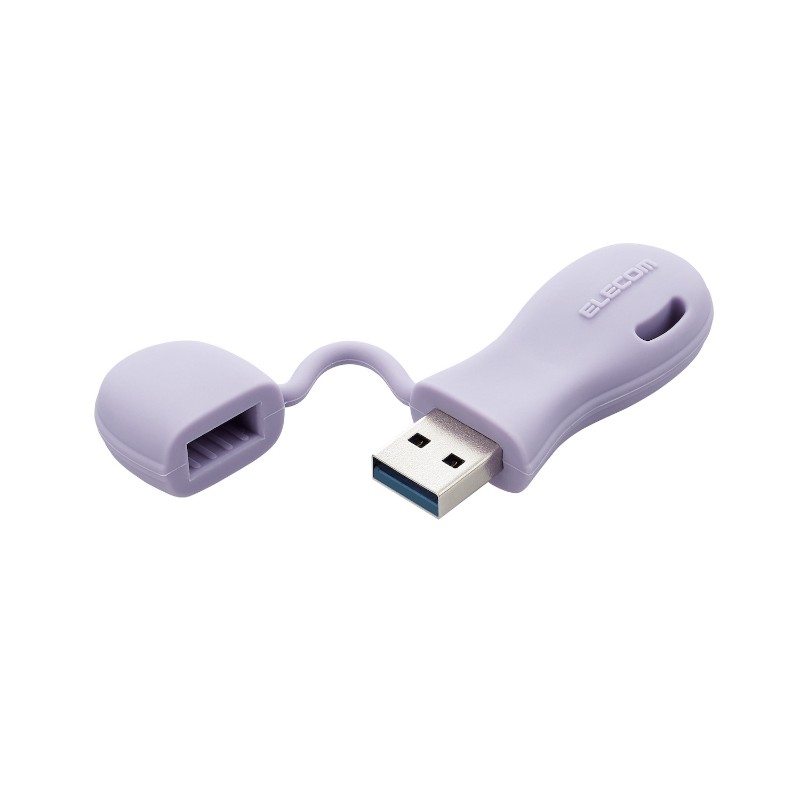 【ELECOM(エレコム)】USBメモリ 32GB USB3.2(Gen1)/3.1(Gen1)/3.0/2.0 USB A 一体型 キャップ式 耐衝撃 【 Windows 11 Mac PC 他対応 】 パープル [▲][EL]