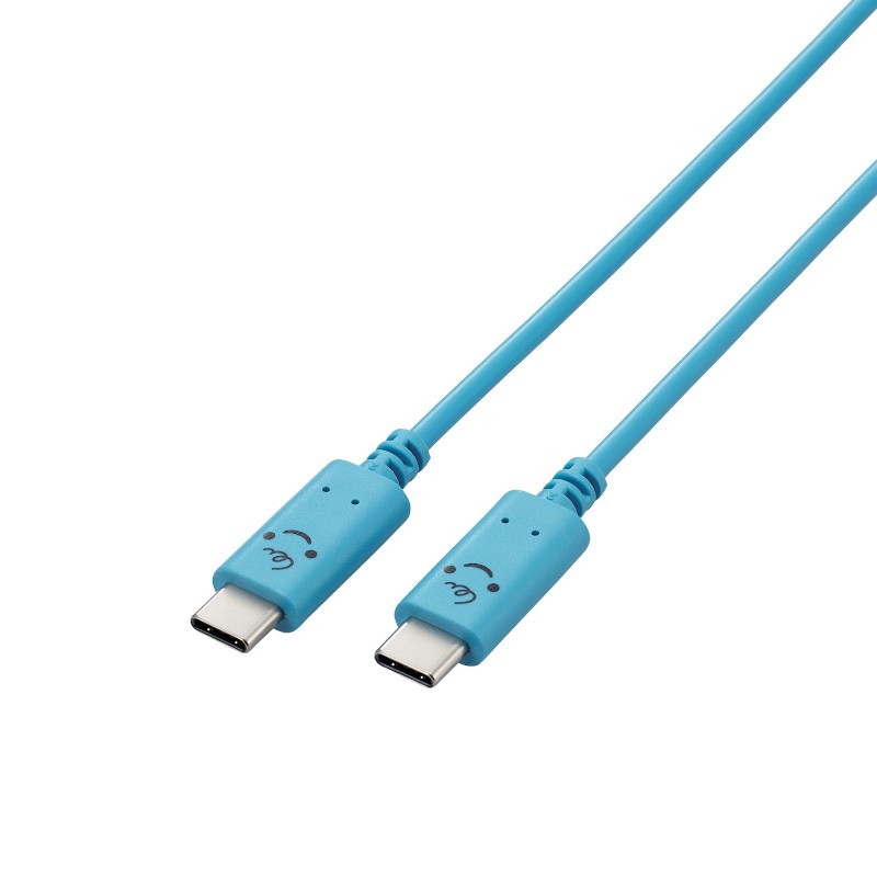 【ELECOM/エレコム】 タイプC ケーブル ( Type C to C ) 1m PD 60W 【 iPad Pro / Air iPhone 等 Type-C 機器対応 】ベイビー(ブルー×ブラック) [▲][EL]