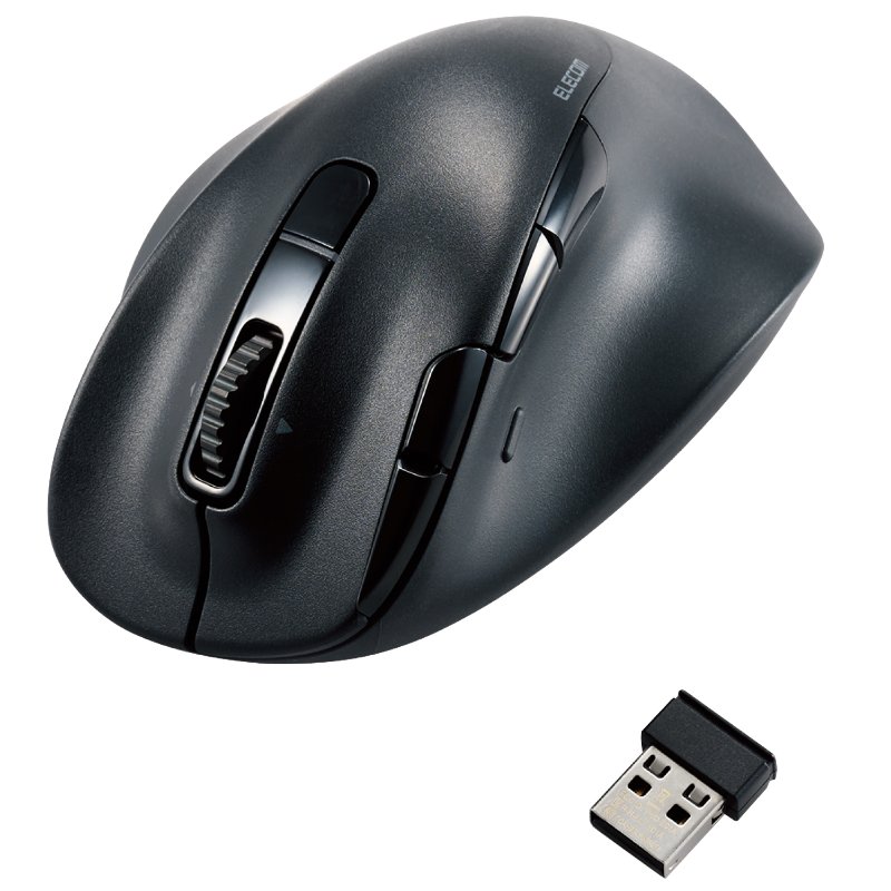 【ELECOM/エレコム】 マウス EX-G PRO 右手専用 Mサイズ Bluetooth 無線2.4GHz 8ボタン 抗菌 静音 充電式 ブラック M-XGM50MBSKBK [▲][EL]