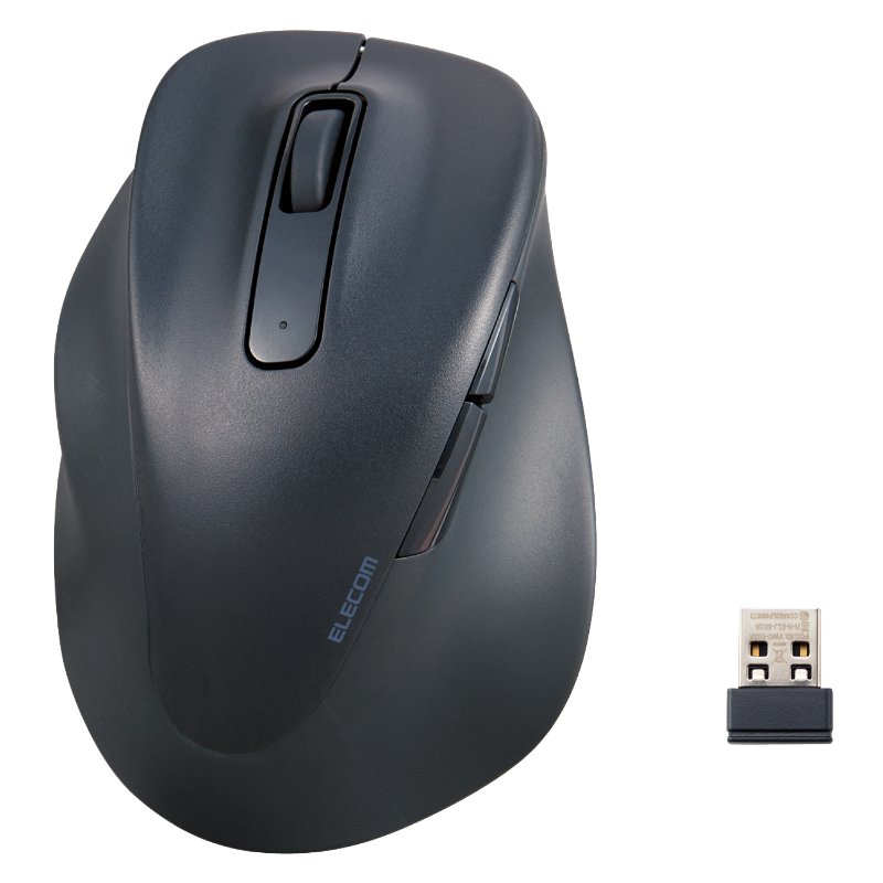 【ELECOM/エレコム】 マウス EX-G 2023年モデル 左手専用 XLサイズ 無線2.4GHz 5ボタン 抗菌仕様 静音設計 ブラック M-XGXL31DBSKBK [▲][EL]