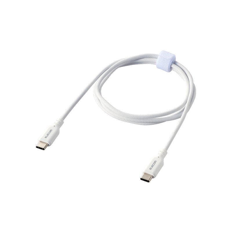 【ELECOM/エレコム】 USB Type-C to USB Type-Cケーブル USB Power Delivery対応 シリコンメッシュタイプ 1.0m ホワイト MPA-CCSSM10WH [▲][EL]