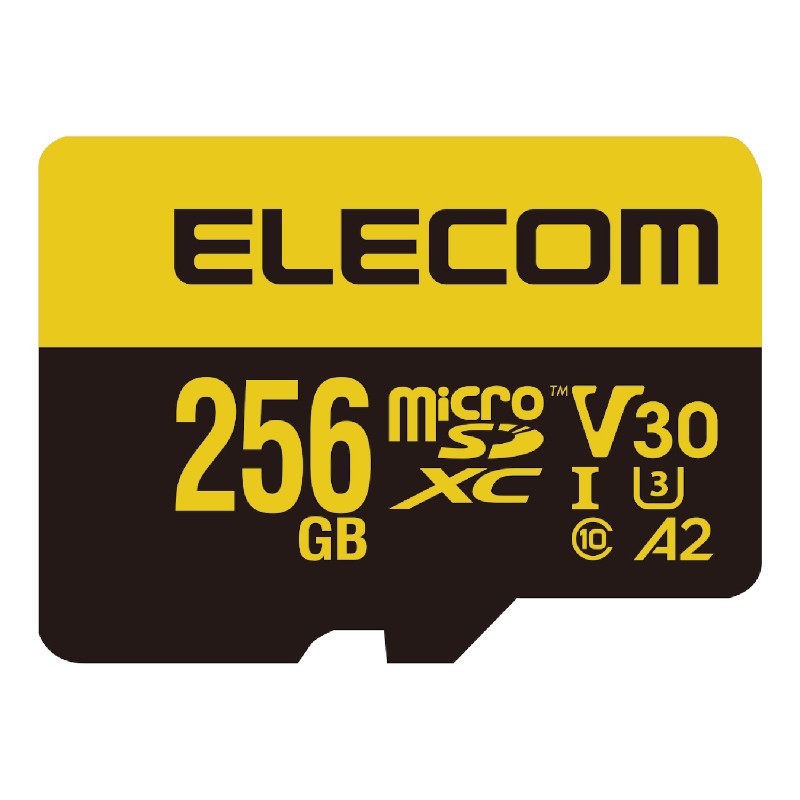 【ELECOM/エレコム】 マイクロSDカード microSDXC 256GB Class10 UHS-I U3 V30 読込最大90MB/s Nintendo Switch 動作確認済 IPX7 SD変換アダプター付 [▲][EL]