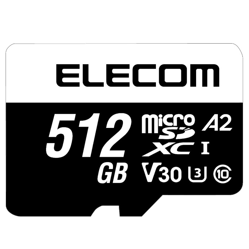 【ELECOM / エレコム】 microSD カード 512GB Class10 UHS-I U3 V30 A2 4K microSDXC 読込最大95MB/s 防水 IPX7 [▲][EL]