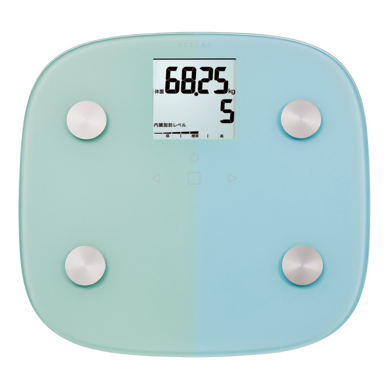 【ELECOM/エレコム】 体重計 体組成計 【 内臓脂肪/BMI/体脂肪/骨格筋/骨量/基礎代謝/など 8項目測定 】自動認識 ヘルスメーター ECLEAR ブルー [▲][EL]