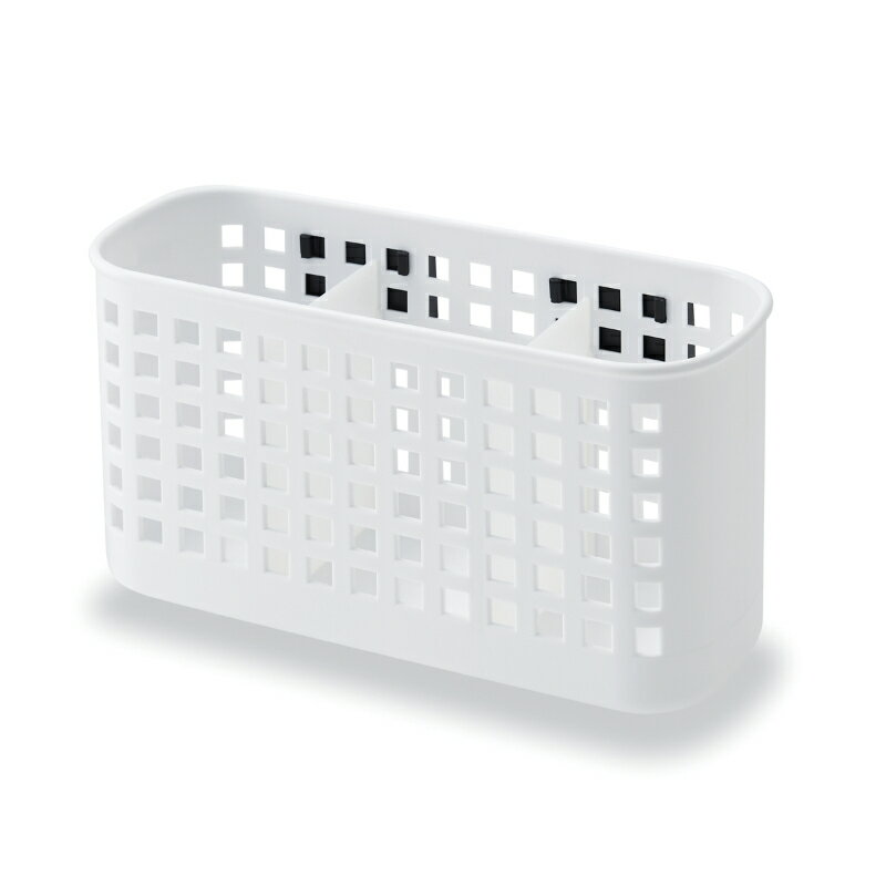 【伊勢藤】 マグケット M (仕切り板2枚付き) ホワイト 小物 収納 マグネット付き 冷蔵庫 キッチン 日本製 [▲][FU]