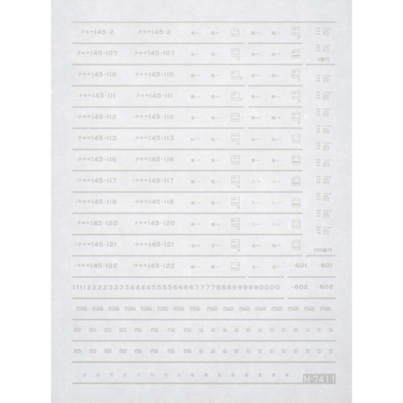 【グリーンマックス】 7411 国鉄/JR クモヤ145形用車両マークNo.1(東日本・東海エリア) Nゲージ ステッカー [▲][ME]