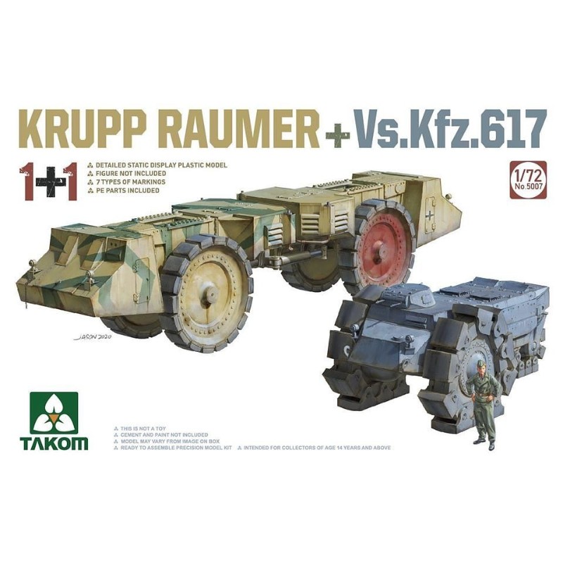 【(株)ビーバーコーポレーション】 TKO5007 タコム 1/72 クルップ・ロイマー ＋ Vs.Kfz.617 プラモデル [▲][ME]
