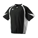 【DESCENTE/デサント】野球 半袖ウインドジャック ウインド・シェル・中綿 / PJ-321B / BKWH (ブラック×ホワイト×シルバー) / Mサイ...