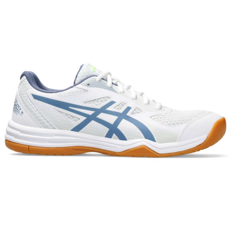 【asics/アシックス】 25.0cm UPCOURT 5 バドミントン シューズ (メンズ) ホワイト×Dブルー 1071A086 [▲][ZX]