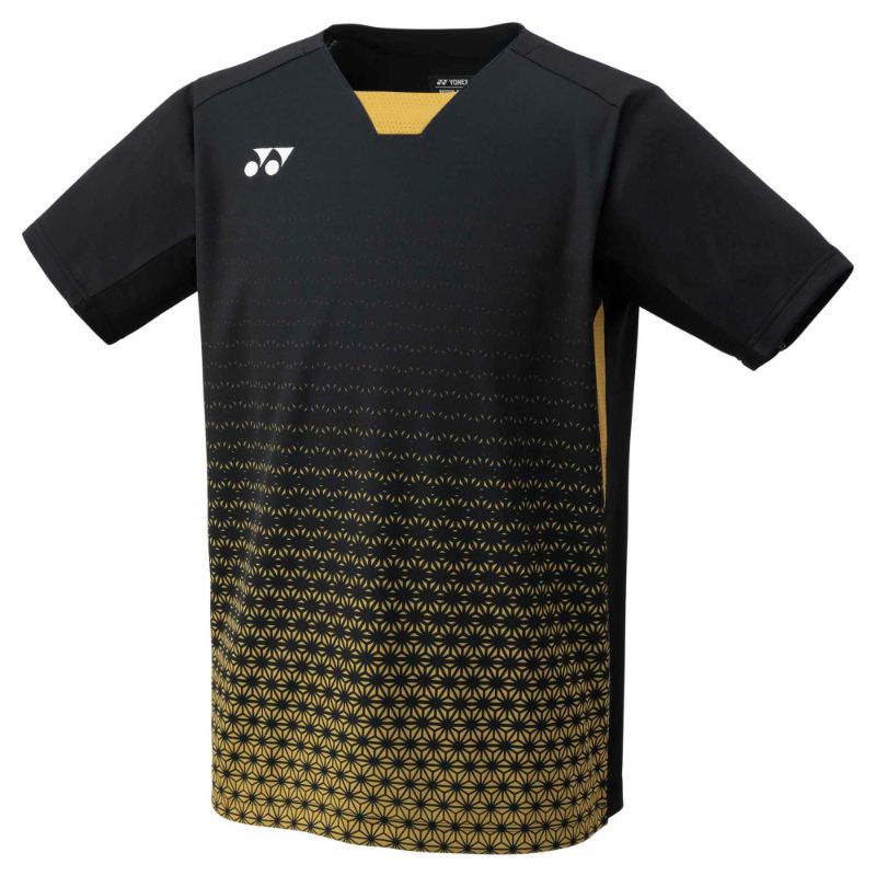 【YONEX/ヨネックス】 SSサイズ メンズゲームシャツ (フィットスタイル) 10615 テニス バドミントン アパレル (メンズ) ブラック/ゴールド [▲][ZX]