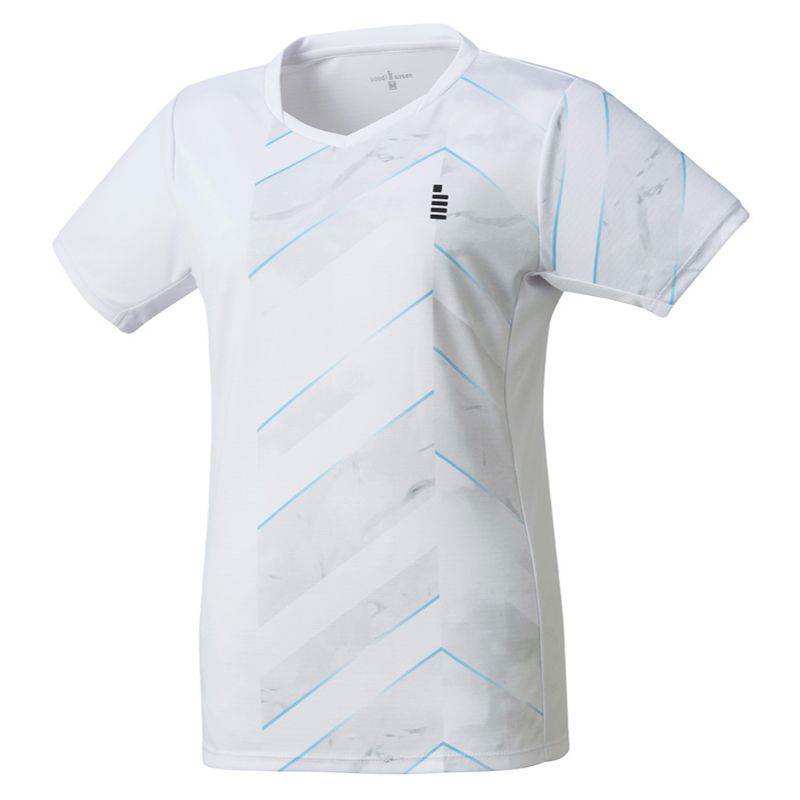 【GOSEN/ゴーセン】 Sサイズ ゲームシャツ テニス バドミントン ウェア レディース ホワイト T2405 [▲][ZX]