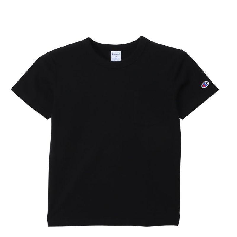 【CHAMPION/チャンピオン】 140サイズ ショートスリーブ ポケット Tシャツ 半袖 (キッズ) 090/ブラック CK-Z303 [▲][ZX]