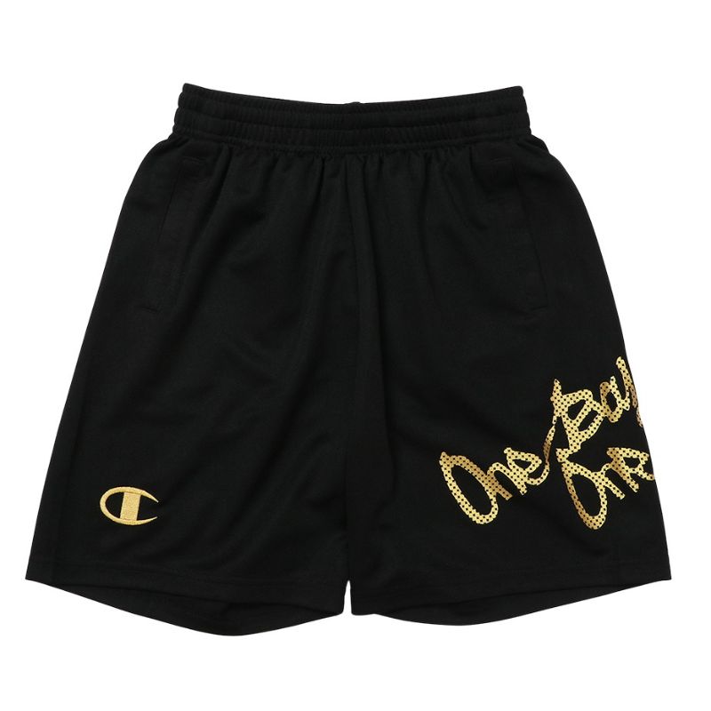 【CHAMPION/チャンピオン】 150サイズ ミニ ショーツ バスケット ウェア ボトムス (キッズ) 981/ブラックXゴールド CK-ZB524 [▲][ZX]
