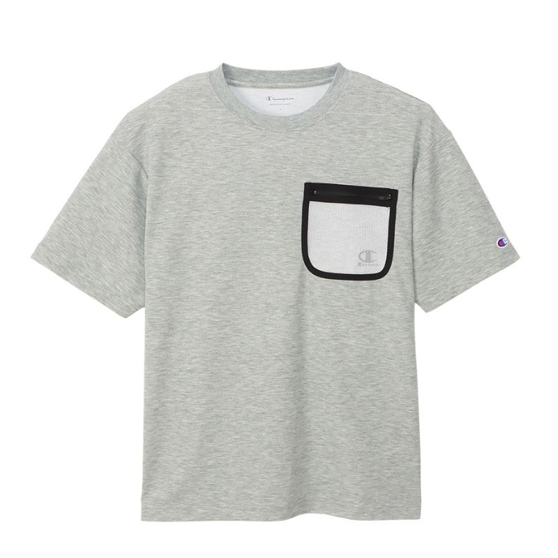  XLサイズ 半袖 ポケットTシャツ (メンズ) 070/オックスフォードグレー C3-ZS314 