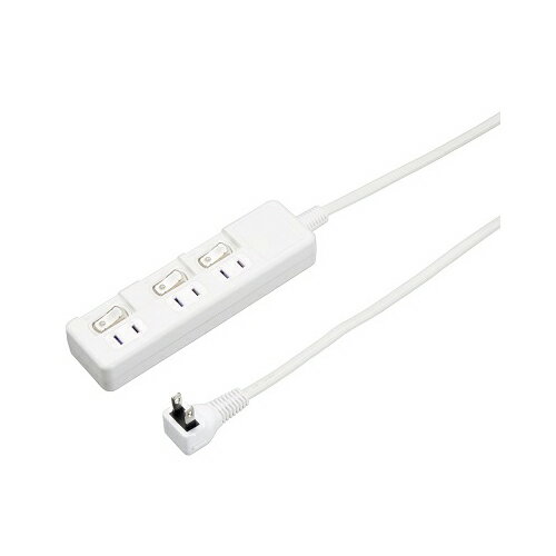 ●『個別スイッチ』『シャッター』充実の安全機能付きです。●本体寸法:W46mm×H164mm×D26mm●本体重量:210g●カラー:ホワイト●コード長(m):1m●材質:ABS●プラグ形状:L型●コンセント口数:3口●定格容量:1500W...