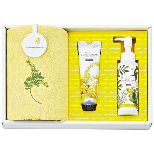 ミアミモザ フェイスタオル&コスメセット クリーム 4099-052 [▲][AS](3.0)