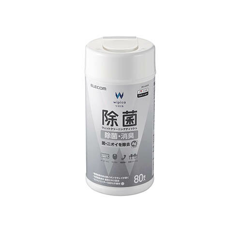 【5個セット】エレコム ウェットティッシュ/除菌/ボトル/80枚 WC-AG80NX5 [▲][AS](2)