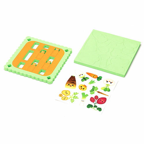 畑に全部植えられるかな?かわいい野菜のパズル！商品サイズ:やさいシート:150×150×10mm、はたけシート:150×150×10mm セット内容:本体×1 重量:50g 材質:EVA 包装形態:OPP袋 包装サイズ:195x175x25mm 生産国:中国備考※メーカー取り寄せ商品となりますので、ご注文後の注文キャンセルはお承りできません。※メーカー取り寄せ商品となりますので、返品交換は一切お受けいたしかねます。ただし初期不良の場合でメーカーに在庫が確認できる場合は交換にて対応致します。※商品開梱後は組み立てやご使用の前に、コンディション・付属品類が揃っていることをご確認ください。 お客様の都合による返品・交換はお受けできませんので、ご注意ください。※メーカー取り寄せ商品となりますので、メーカー欠品の場合はご注文をキャンセルさせていただきます。あらかじめご了承ください。