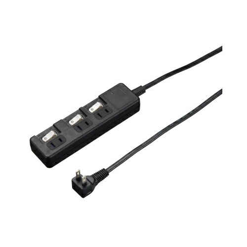 【5個セット】 YAZAWA 雷ガード付3個口節電タップ1mブラックH8KS331BKX5[▲][AS]