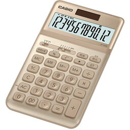 カシオ計算機 CASIO スタイリッシュ電卓 ジャストタイプ12桁 ゴールド JF-S200-GD-N [▲][AS]