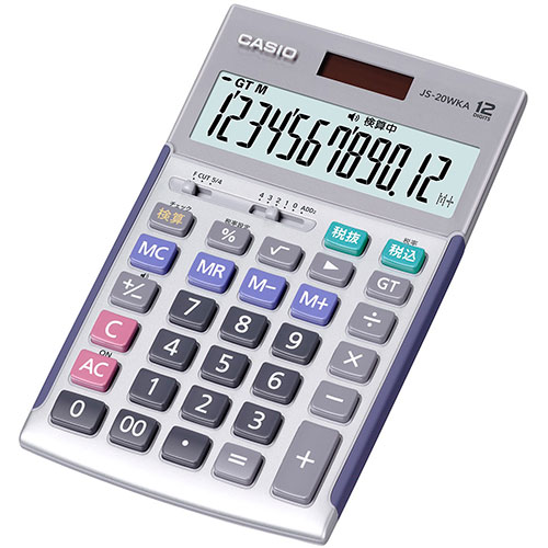 カシオ計算機 CASIO 実務電卓(検算タイプ) ジャストタイプ12桁 シルバー JS-20WKA-SR-N [▲][AS]