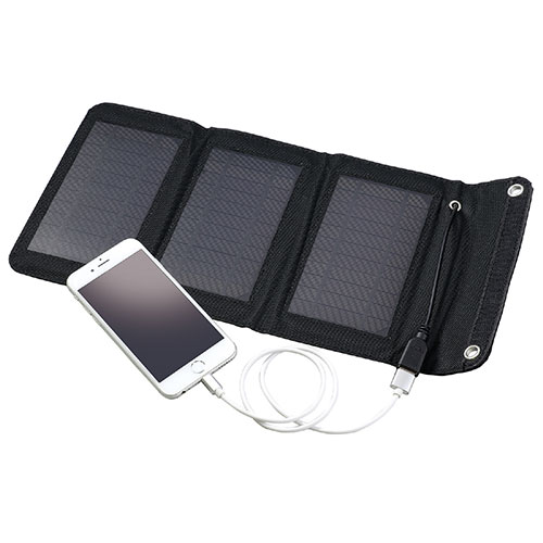 ARTEC 折りたたみ式ポータブルソーラー充電器 5W ATC52033 [▲][AS]