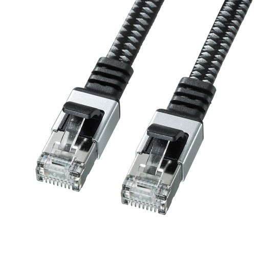 フラット&メッシュケーブル、メタルコネクタで断線・衝撃に強い、10Gビッイーサネット対応のCAT6AフラットメッシュLANケーブル。●伝送帯域が広くて安心エンハンスドカテゴリ5の5.0倍、カテゴリ6の2.0倍の伝送帯域500MHzを実現!余裕の伝送特性でエラーを防ぐ高性能LANケーブルです。●超高速10ギガビットで安心10ギガビットイーサネット(10G BASE-T)にも完全対応しているので、超高速ネットワーク環境でも使用可能です。●断線しにくいメッシュ外被フラットメッシュ素材採用で引張強度200%を実現。ケーブル厚2.1のフラットタイプで、カーペットの下や細いすき間に配線できます。また、ケーブル内部をモールド加工しているので、ケーブルのよりが戻りにくく、性能特性が落ちません。●高強度なメタルハウジングコネクタメタルコネクタ、メタルハウジングケースの組合せで、側圧衝撃に強いコネクタです。●ツメ折れ防止カバーで安心プラグのツメ(ラッチ)が折れるのを防ぐ、ツメ折れ防止カバー付きです。■ケーブル長:3m■カラー:ブラックブラック&グレー■コネクタ形状:RJ-45コネクタツメ折れ防止カバー付き■スリムコネクタ:有■ツメ折れ防止コネクタ:無■ツメ折れ防止カバー:有■形状タイプ:フラットタイプ■ケーブル構造:UTP■ケーブル導体:32AWG■ケーブル導体構造:より線■結線仕様:ストレート結線■色配線:TIA/EIA-568B■カテゴリ:CAT6A■規格名:10GBASE-T■対応カテゴリ・規格:カテゴリ6A(10G BASE-T)、カテゴリ6(1000BASE-TX)、カテゴリ5e(1000BASE-T)、カテゴリ5(100BASE-TX)、カテゴリ3(10BASE-T)適合■通信速度:10Gbps■周波数特性:500MHz■検査:100%導通検査フルーク検査も実施■対応環境(機器):光回線(FTTH超高速光インターネット)、ケーブルTV回線(CATVモデム)、ADSL回線(ADSLモデム)、ネットワーク回線(ネットワーク機器)、デジタルテレビ、デジタルオーディオ、ハードディスクレコーダ(RJ-45ポートを持つ機種)、INS64(30m以下)対応※ギガビット接続については、接続する他の機器・ケーブルが全てギガビットに対応する必要があります。■形状仕様タイプ:フラットケーブル■ケーブル芯数:8芯(4P)■フラットケーブル直径:2.1×7.2mm備考※メーカー取り寄せ商品となりますので、ご注文後の注文キャンセルはお承りできません。※メーカー取り寄せ商品となりますので、返品交換は一切お受けいたしかねます。ただし初期不良の場合でメーカーに在庫が確認できる場合は交換にて対応致します。※商品開梱後は組み立てやご使用の前に、コンディション・付属品類が揃っていることをご確認ください。 お客様の都合による返品・交換はお受けできませんので、ご注意ください。※メーカー取り寄せ商品となりますので、メーカー欠品の場合はご注文をキャンセルさせていただきます。あらかじめご了承ください。