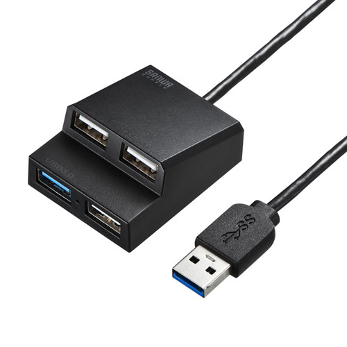【5個セット】 サンワサプライ USB3.2Gen1+USB2.0コンボハブ USB-3H413BKNX5 [▲][AS]