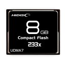 HIDISC CFカード 8GB 233x Read35MB/s MLCチップ搭載 HDCF8G233XJP3 [▲][AS]